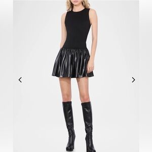 Alice + Olivia Ella Combo Drop-Waist Mini Dress